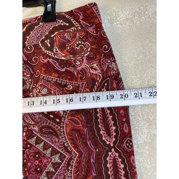 August Silk Logic Women Pants Size 14 Boot cut Red Paisley Print Stretch Boho - Picture 7 of 12
